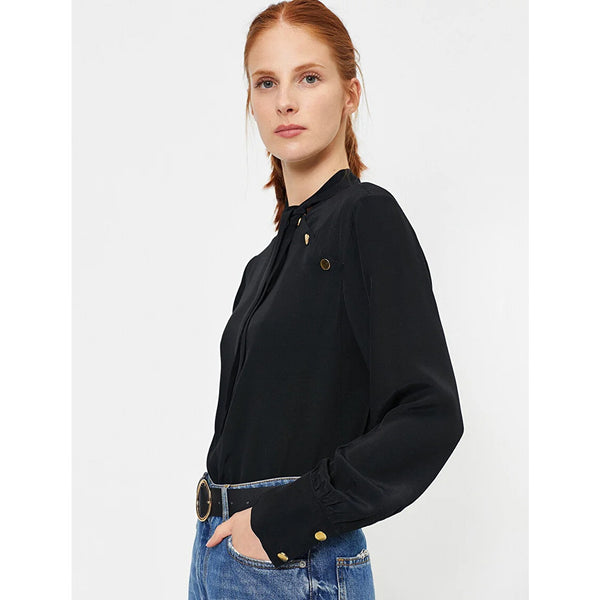 Black Button Detailed Blouse | Montivo Pakistan