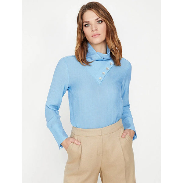 Blue Neck Detailed Blouse | Montivo Pakistan
