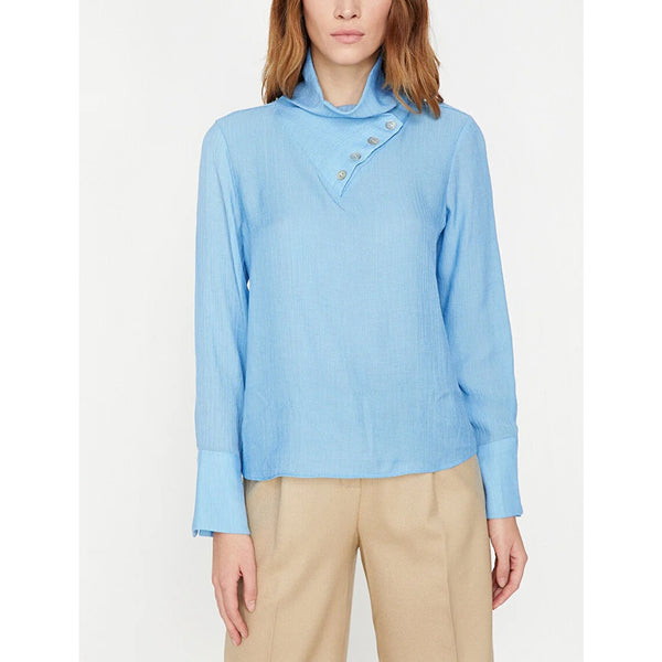 Blue Neck Detailed Blouse | Montivo Pakistan