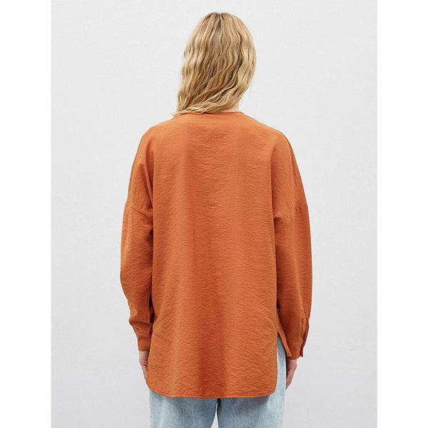 Rust Button Detailed Blouse | Montivo Pakistan