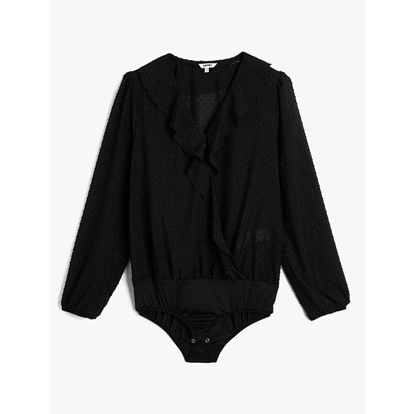Black Frill Detailed Blouse | Montivo Pakistan