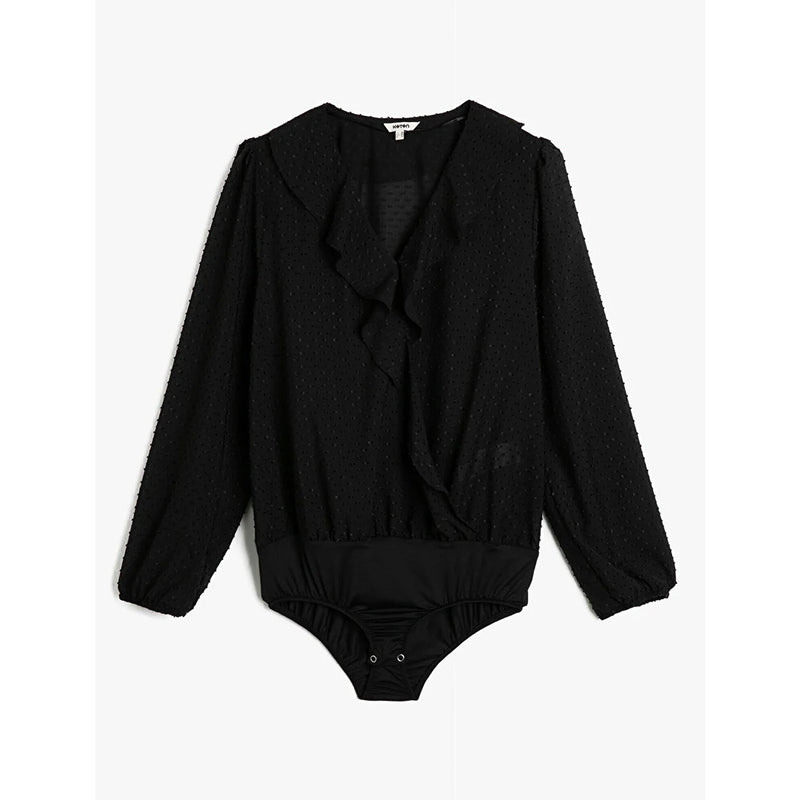 Black Frill Detailed Blouse | Montivo Pakistan