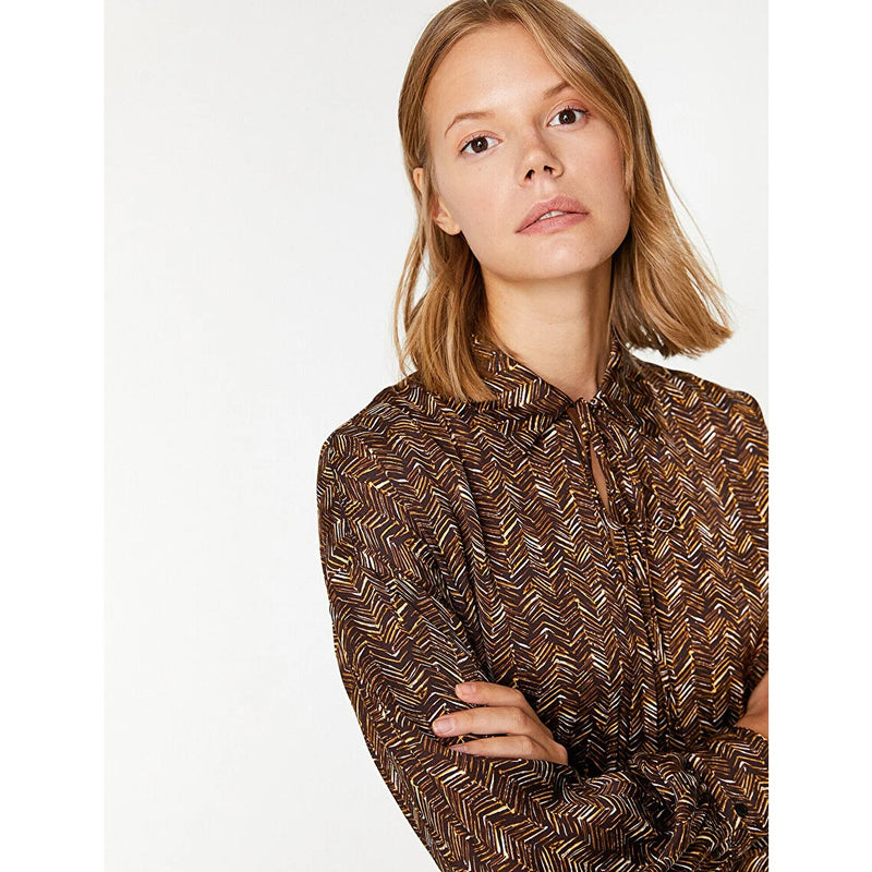 Brown Printed Blouse | Montivo Pakistan