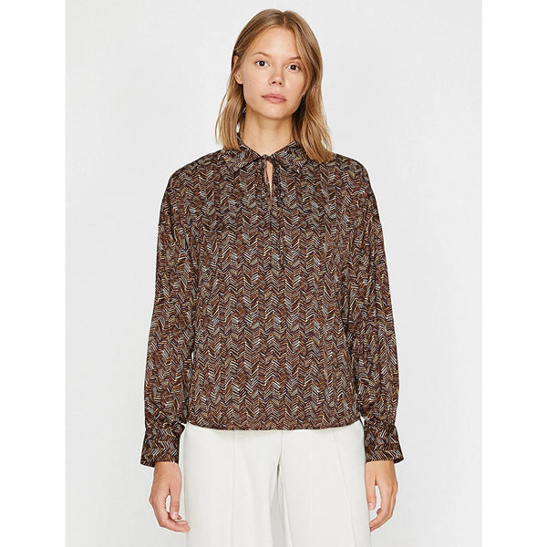 Brown Printed Blouse | Montivo Pakistan