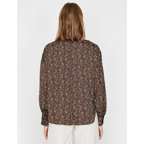 Brown Printed Blouse | Montivo Pakistan