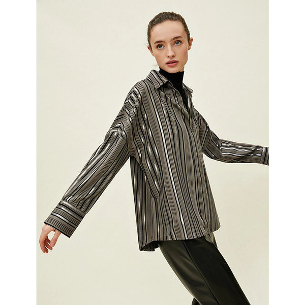 Brown Striped Blouse | Montivo Pakistan