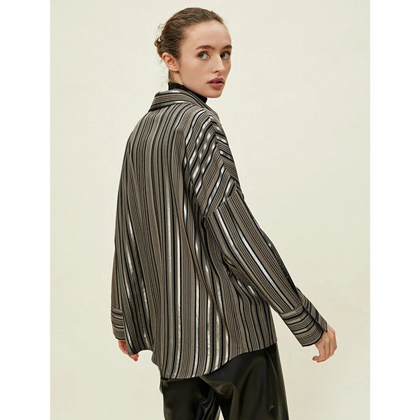 Brown Striped Blouse | Montivo Pakistan