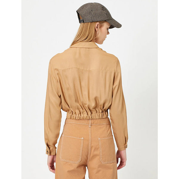 Beige Button Detailed Blouse | Montivo Pakistan