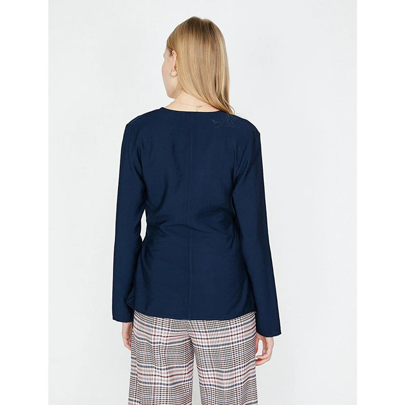 Navy Tie Waist Blouse | Montivo Pakistan
