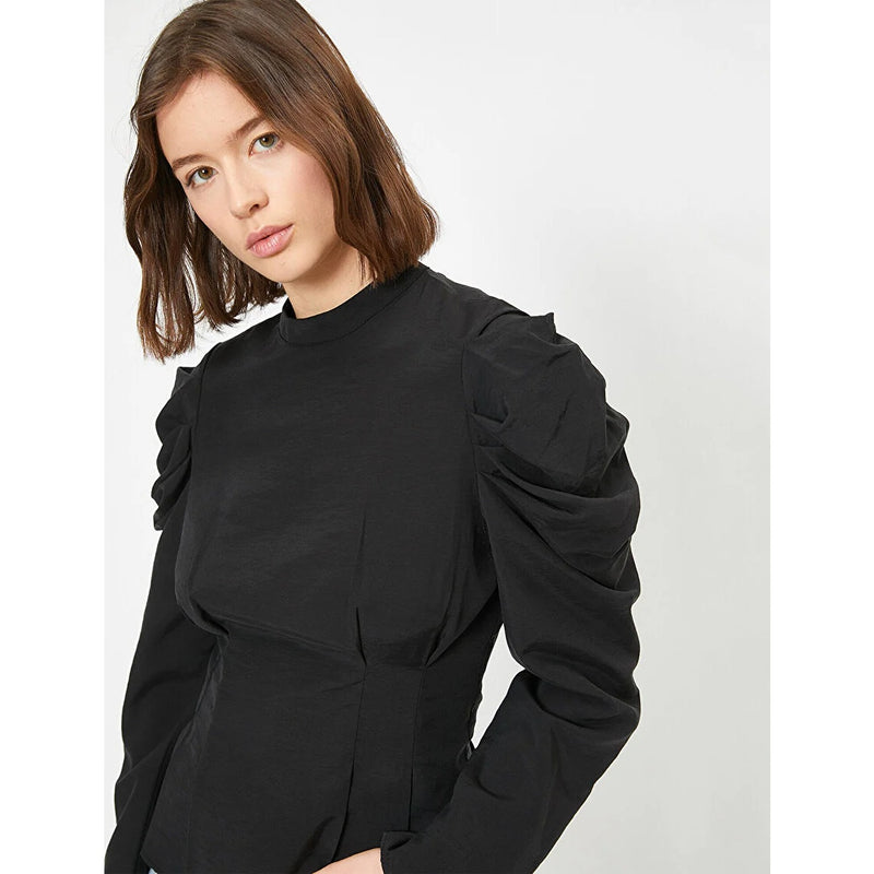 Black Frilled Blouse | Montivo Pakistan
