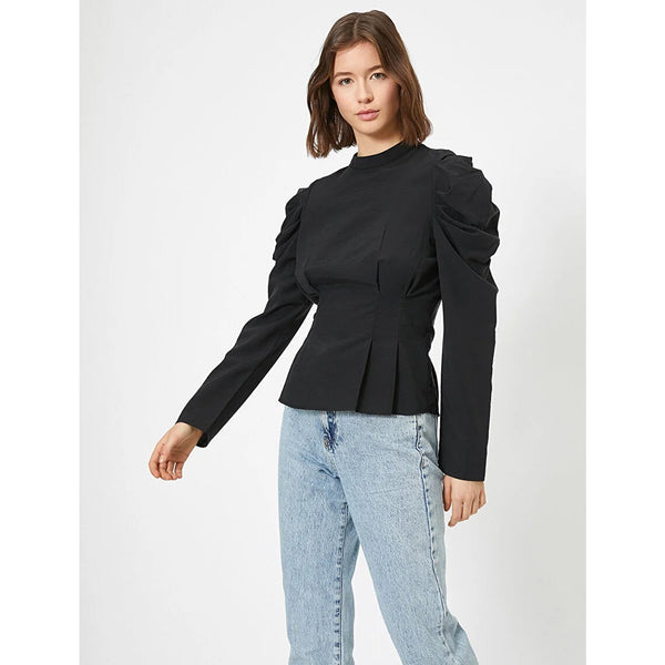 Black Frilled Blouse | Montivo Pakistan