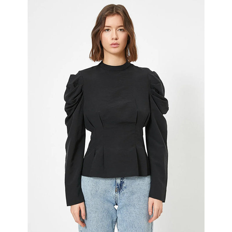 Black Frilled Blouse | Montivo Pakistan