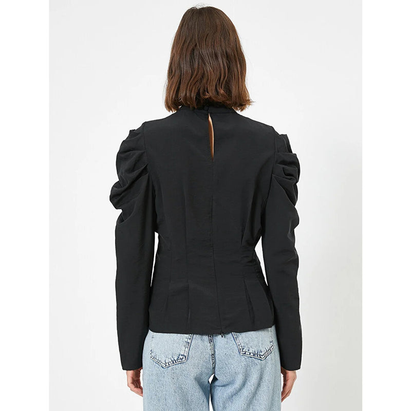 Black Frilled Blouse | Montivo Pakistan