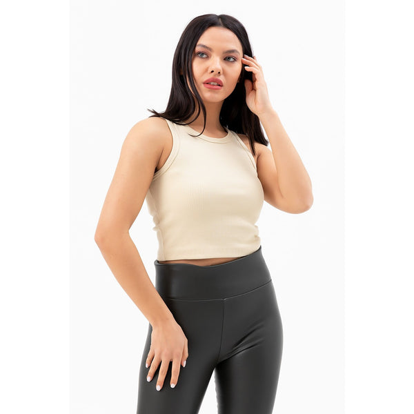 Lemon Corded Crop Singlet | Montivo Pakistan
