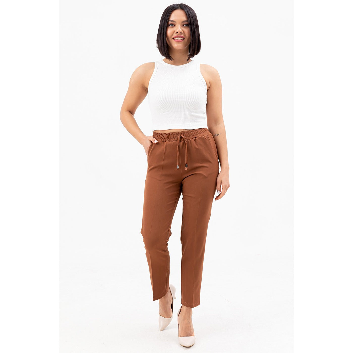 Mink Belted Carrot Pants – Montivo