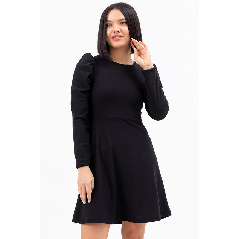 Black Balloon Sleeves Dress | Montivo Pakistan