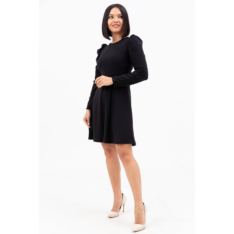 Black Balloon Sleeves Dress | Montivo Pakistan