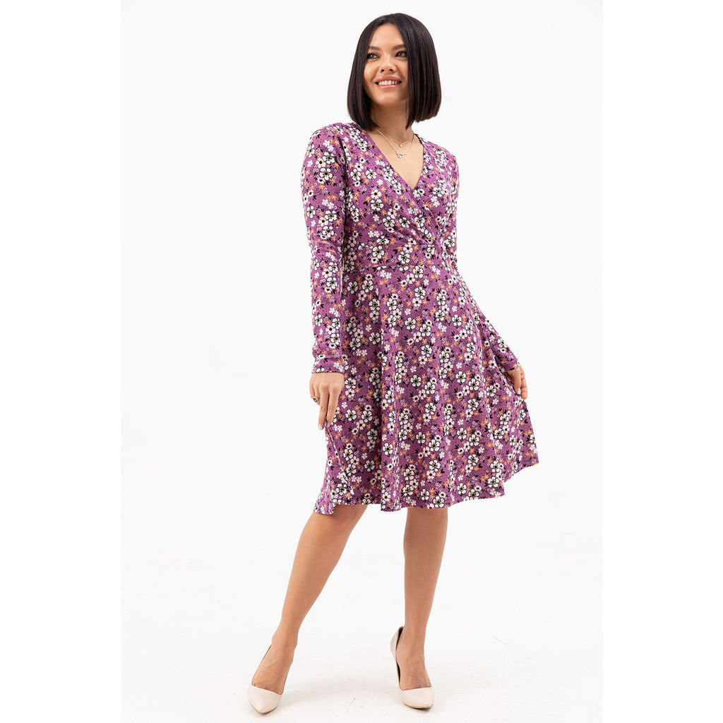 Patterned Double Breasted Collar Dress | Montivo Pakistan