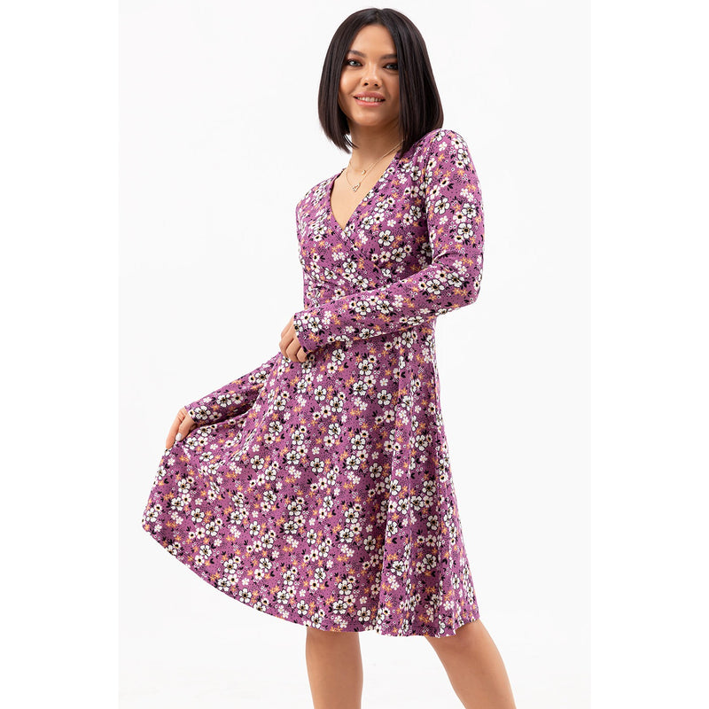 Patterned Double Breasted Collar Dress | Montivo Pakistan