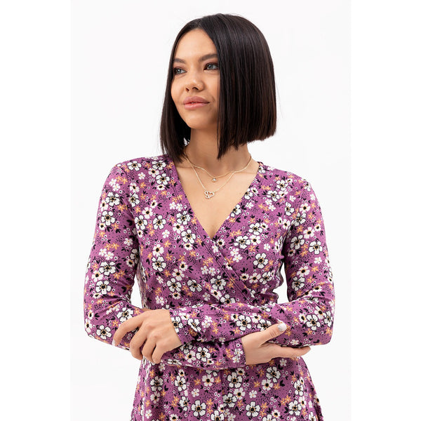 Patterned Double Breasted Collar Dress | Montivo Pakistan
