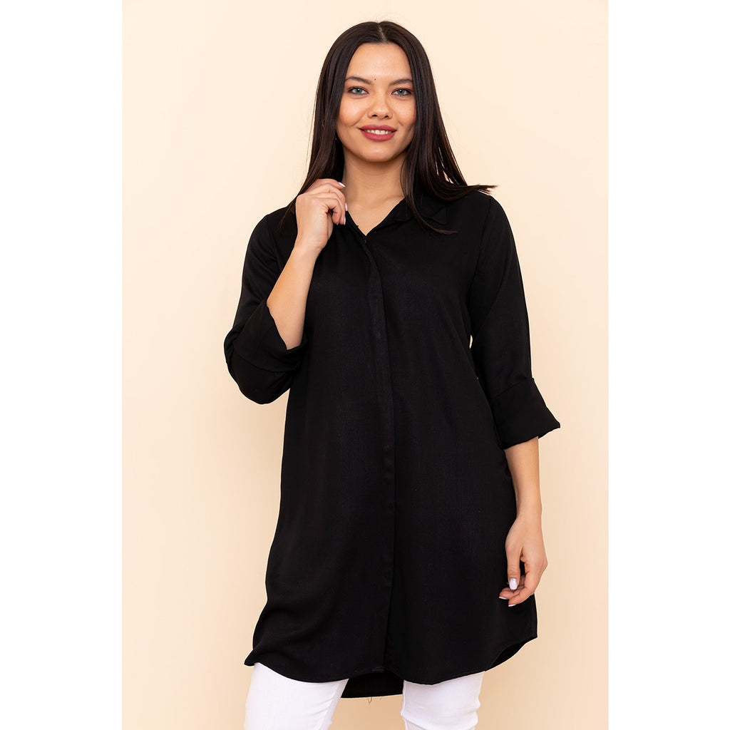 Black Long Shirt Tunic | Montivo Pakistan