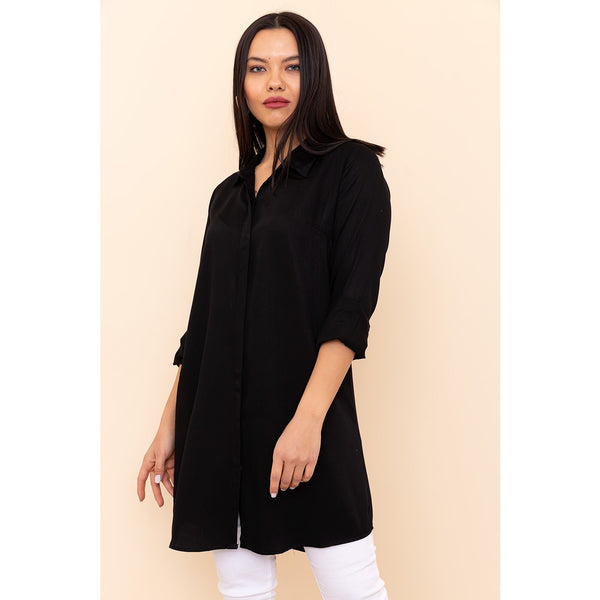 Black Long Shirt Tunic | Montivo Pakistan