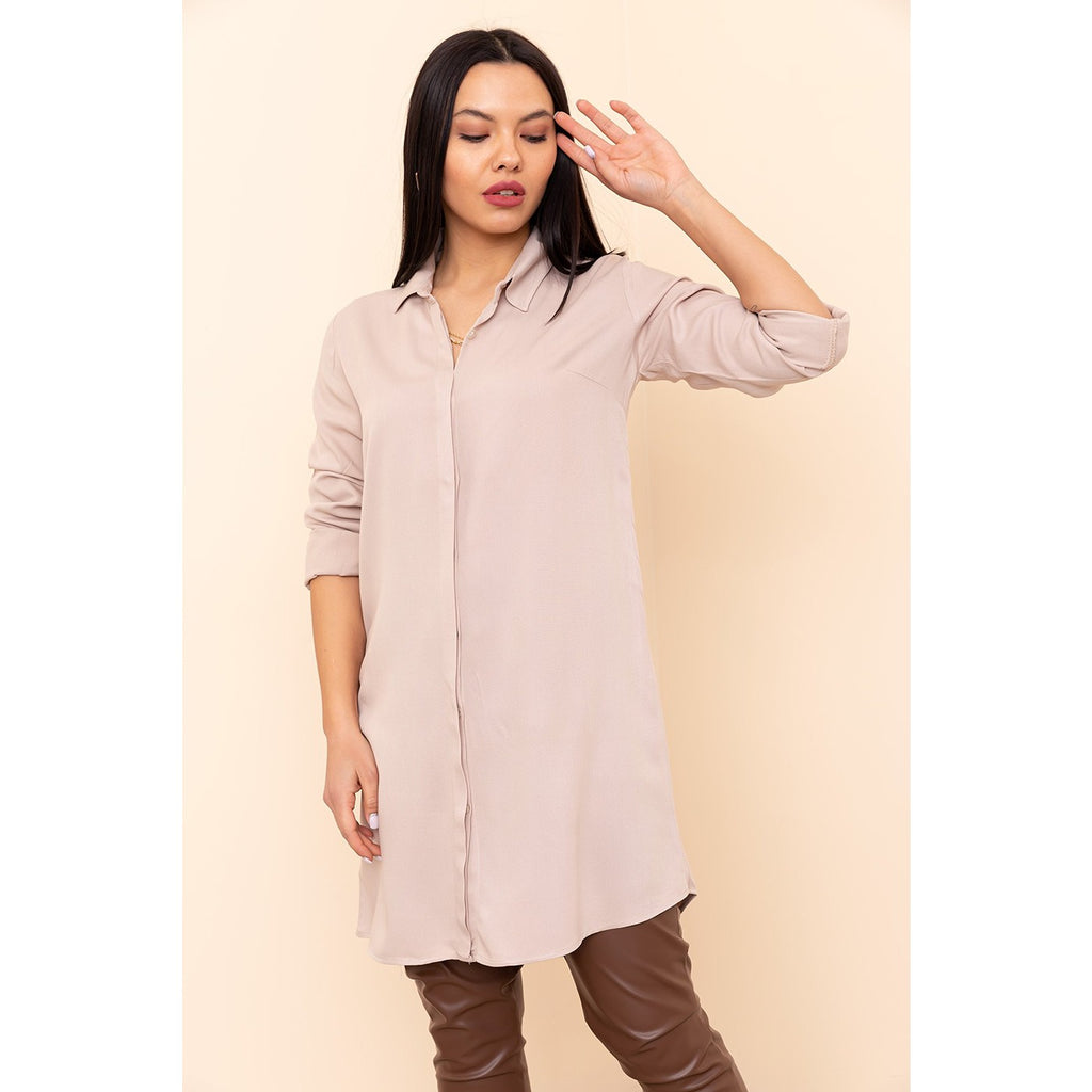 Light Mink Long Shirt Tunic | Montivo Pakistan