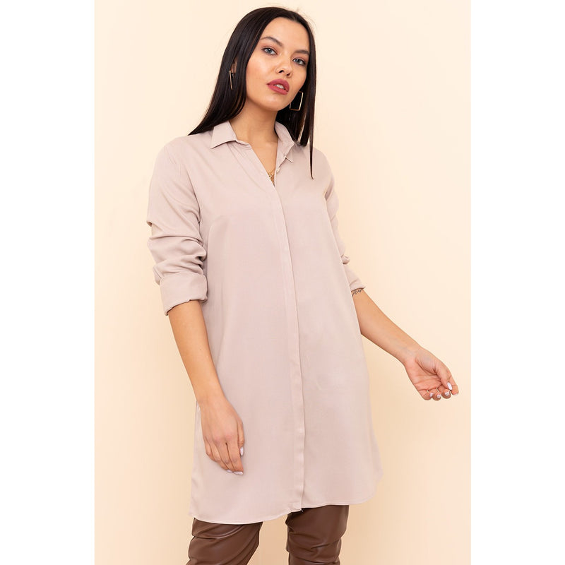 Light Mink Long Shirt Tunic | Montivo Pakistan