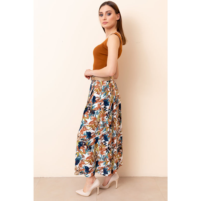 Pleated Straw Belt Skirt | Montivo Pakistan