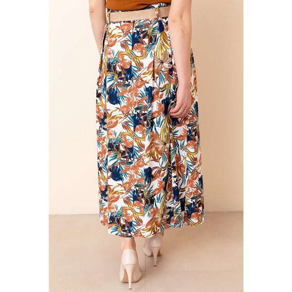 Pleated Straw Belt Skirt | Montivo Pakistan
