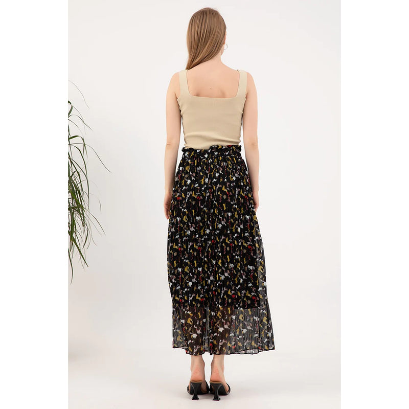 Black Chiffon Pleated Skirt | Montivo Pakistan