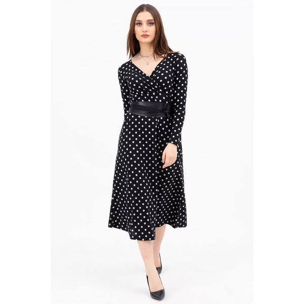 Dotted Double Breasted Collar Dress | Montivo Pakistan