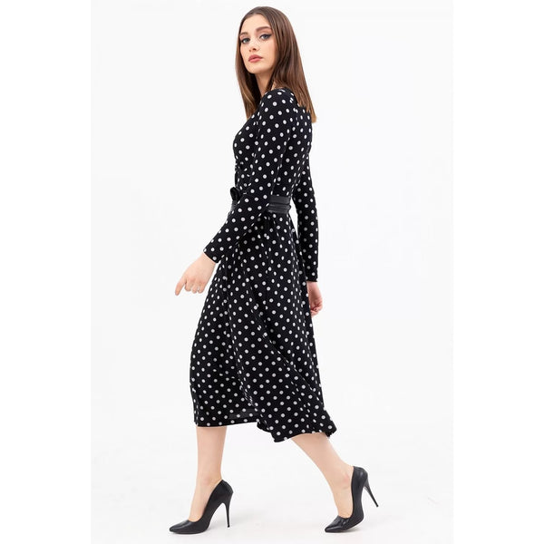 Dotted Double Breasted Collar Dress | Montivo Pakistan