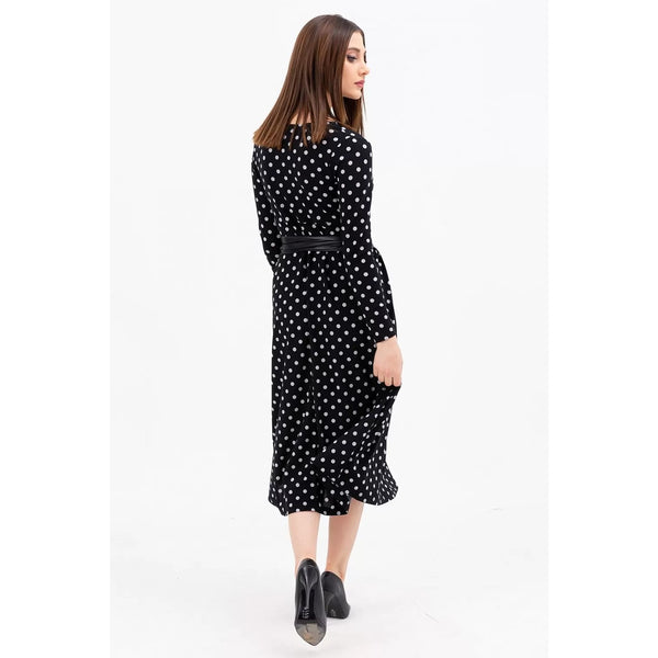 Dotted Double Breasted Collar Dress | Montivo Pakistan