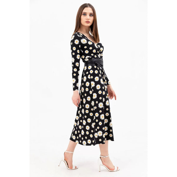 Floral Double Breasted Collar Dress | Montivo Pakistan