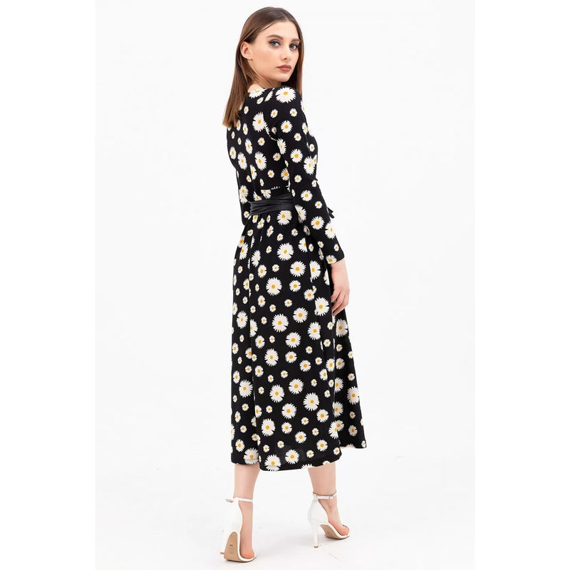Floral Double Breasted Collar Dress | Montivo Pakistan