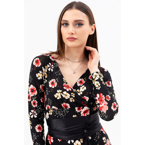 Floral Double Breasted Collar Dress | Montivo Pakistan