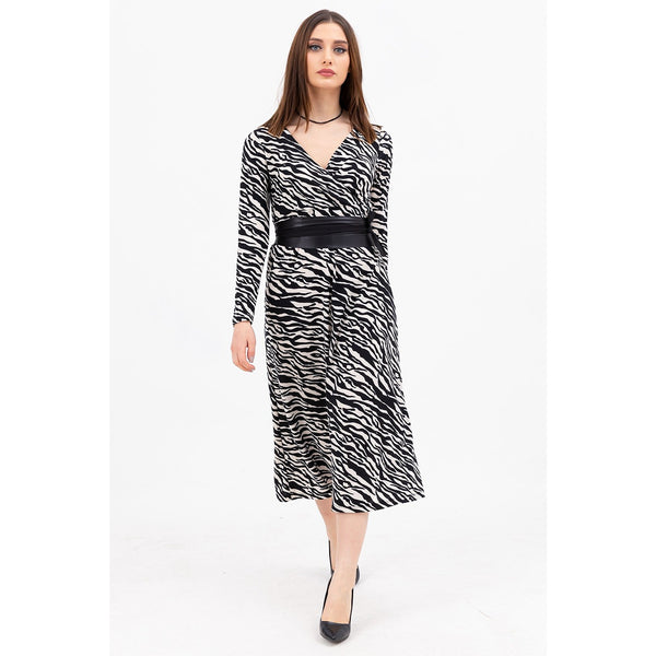 Printed Double Breasted Collar Dress | Montivo Pakistan
