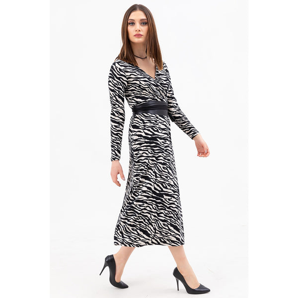 Printed Double Breasted Collar Dress | Montivo Pakistan