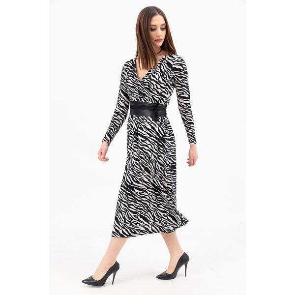 Printed Double Breasted Collar Dress | Montivo Pakistan