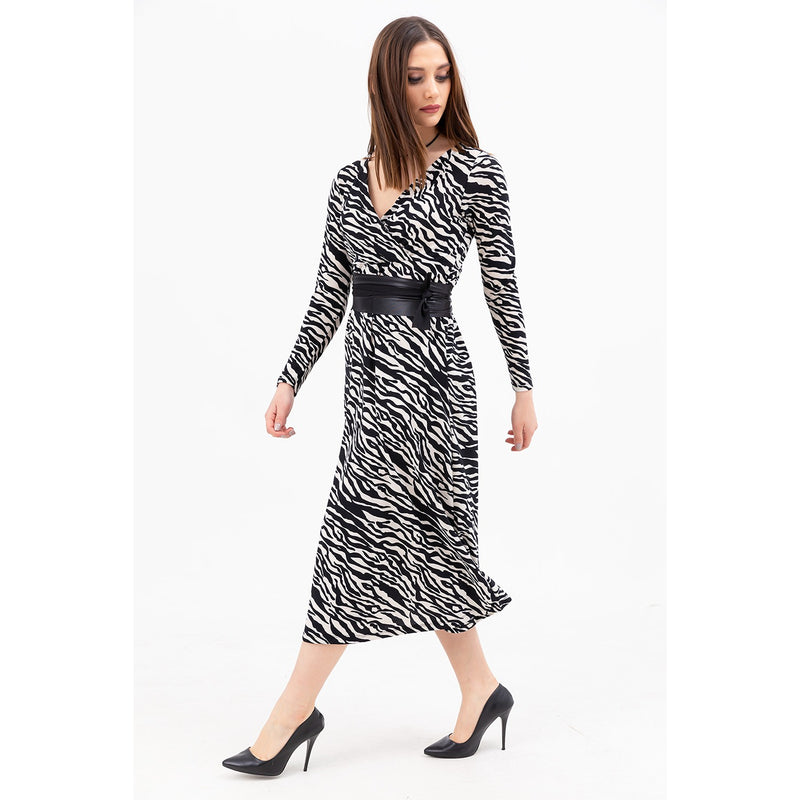 Printed Double Breasted Collar Dress | Montivo Pakistan