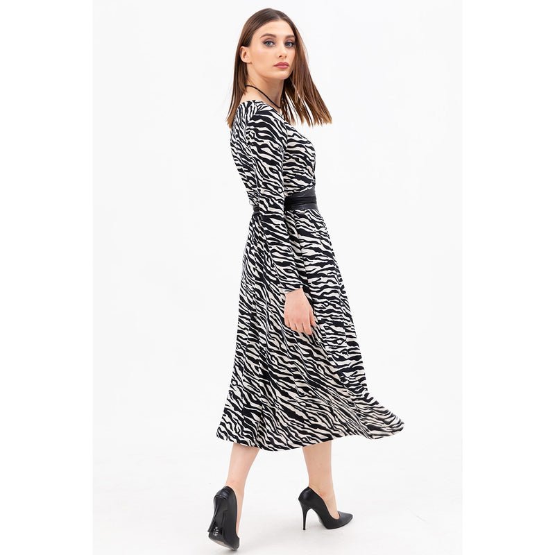 Printed Double Breasted Collar Dress | Montivo Pakistan