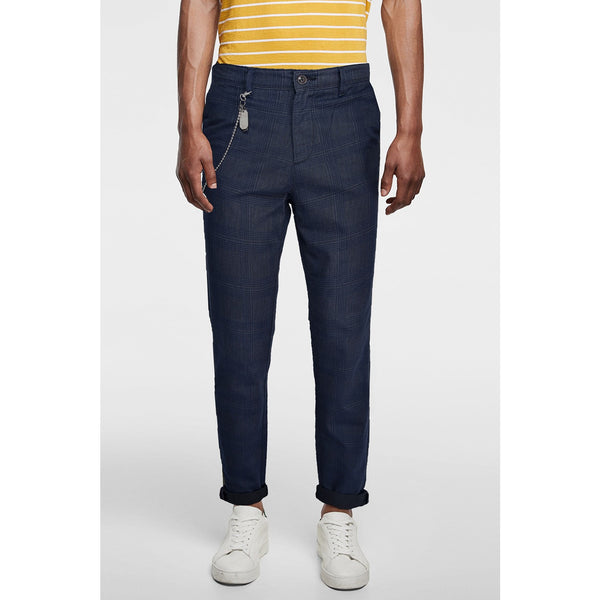 Zara Navy Plaid Skinny Chinos | Montivo Pakistan