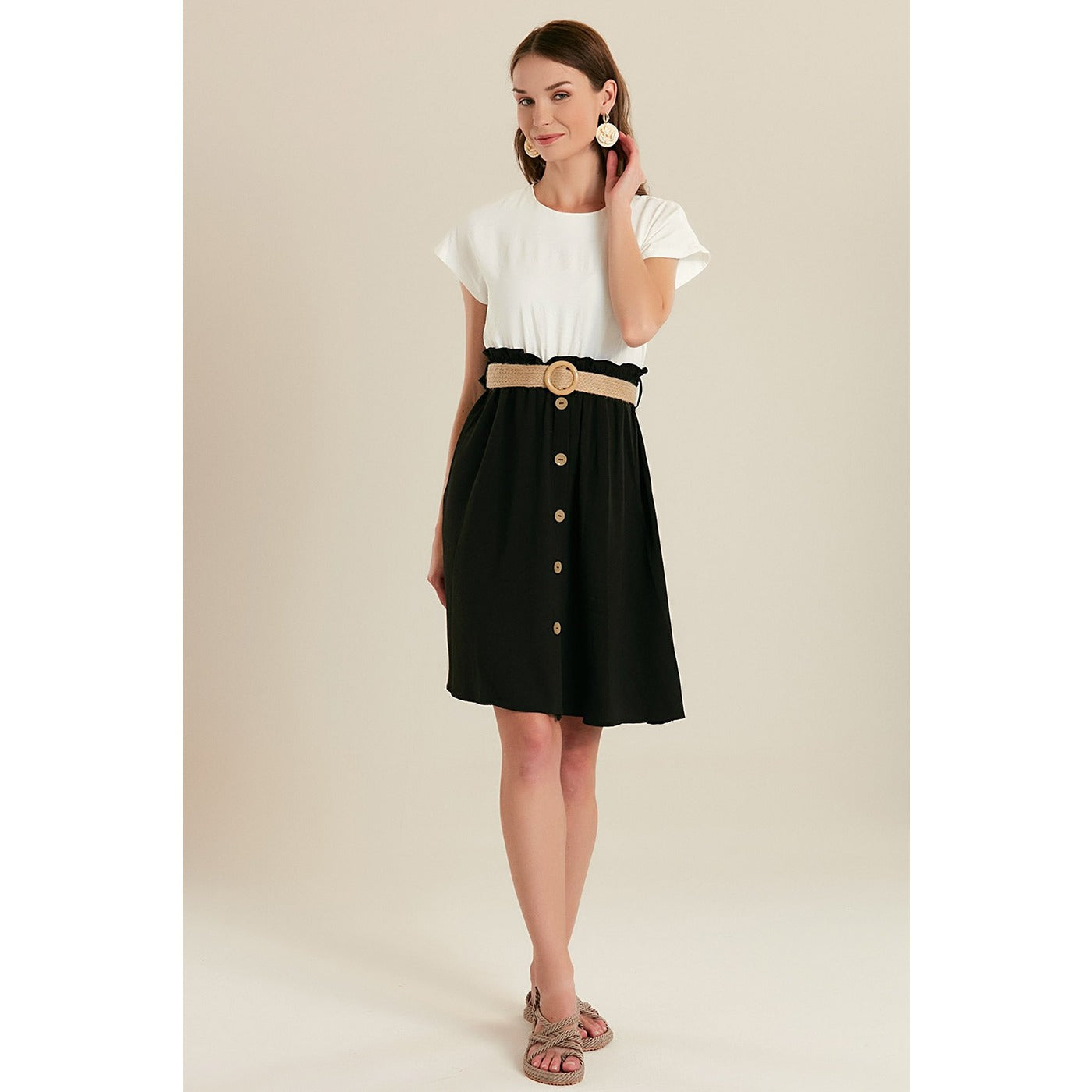 Black Belted Midi Dress | Montivo Pakistan