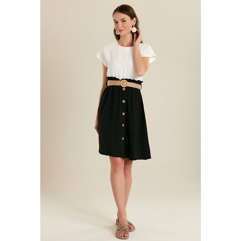 Black Belted Midi Dress | Montivo Pakistan