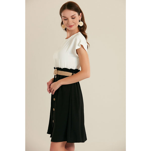 Black Belted Midi Dress | Montivo Pakistan