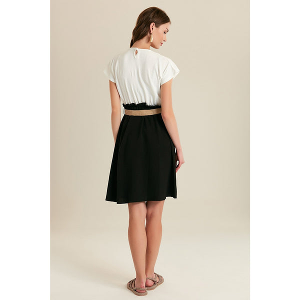 Black Belted Midi Dress | Montivo Pakistan