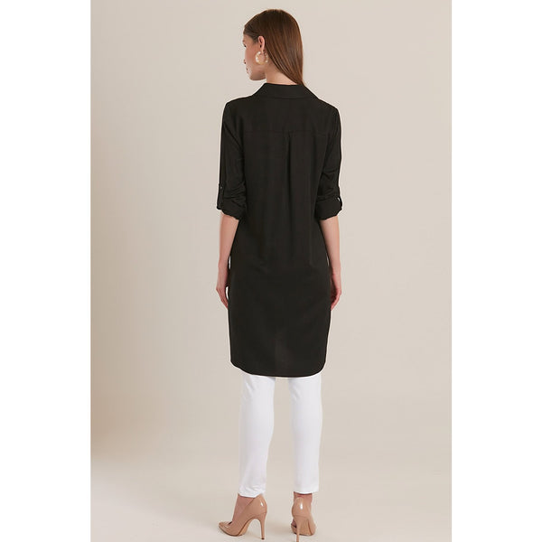 Black Shirt with Side Buttons | Montivo Pakistan