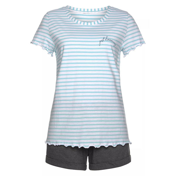 Blue Stripe Sleepwear Short Suit | Montivo Pakistan
