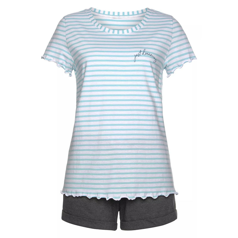 Blue Stripe Sleepwear Short Suit | Montivo Pakistan